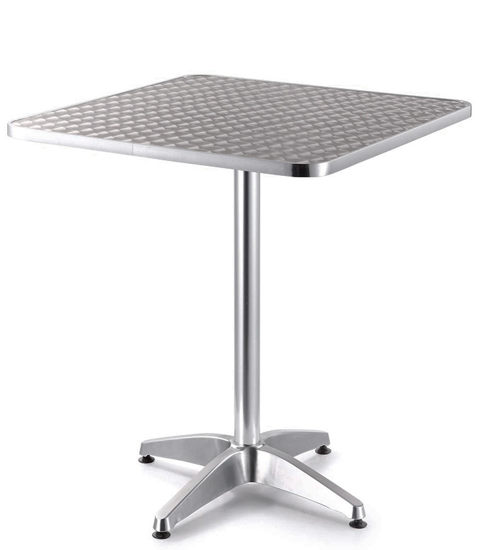 Mesa para comedor cuadrada de aluminio