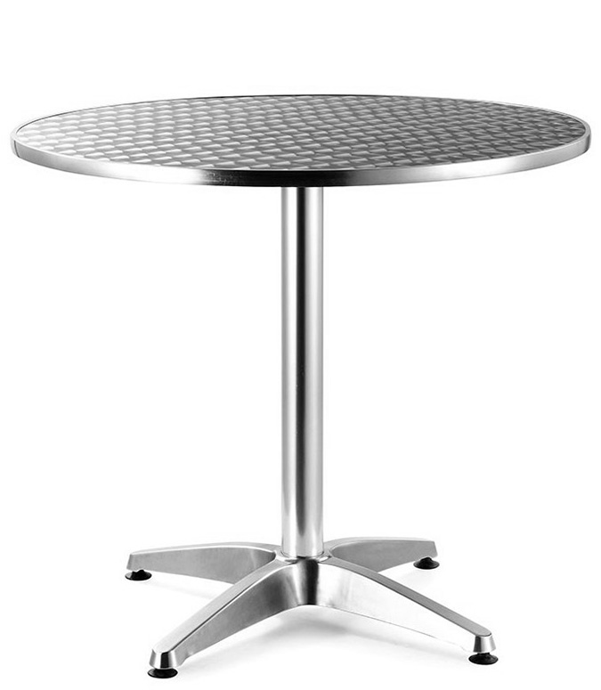 Mesa para comedor redonda de aluminio baja